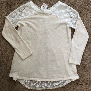 Women’s Long Sleeve Sweater/Lace Cotton Polyester